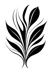 Botanical black and white pattern. Abstract plant shapes. Minimalist illustration for printing on wall decorations, for use in graphics, for tattoos. Generated by Ai