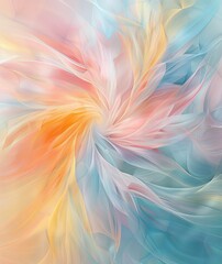 A mesmerizing abstract swirl in pastel colors evoking a sense of movement and softness