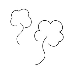 上向きの蒸気や湯気、ほんわかした漫符記号