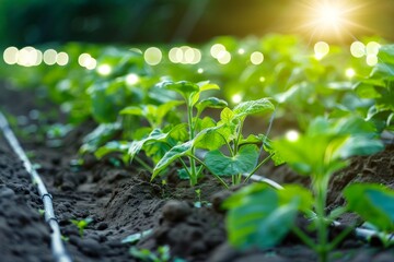 photo, natural lighting, stock photography, smart farming system optimizing crop cultivation with sensors and data analytics, adult --ar 3:2 Job ID: 32a8c653-fd66-4069-a2f4-e1d3ee7583d2