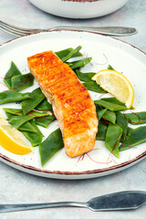 Grilled salmon fillet