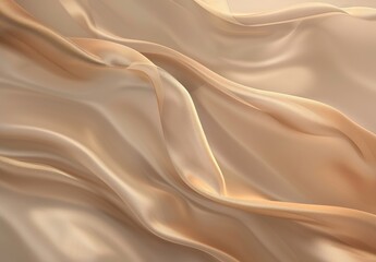 This image showcases a close-up of a smooth silky beige fabric texture which conveys a sense of luxury, softness, and elegance