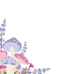 mushroom vector cartoon frame