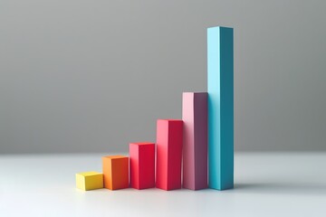 Colorful blocks stacked in bar chart form