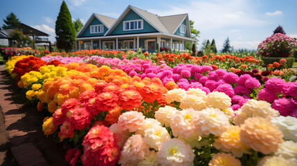 flowers farm, colorful luxury style.