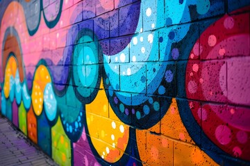 Colorful circles on urban wall