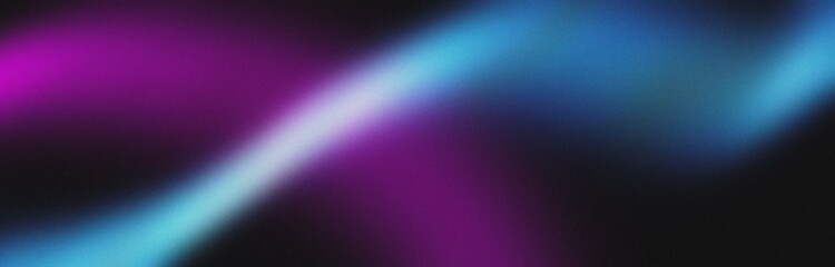 Dark blue purple glowing grainy gradient background black noise texture poster header banner design.Modern horizontal design for mobile app.