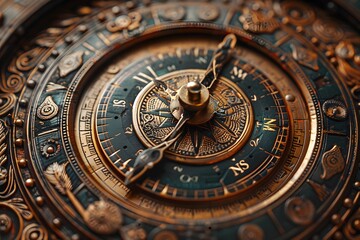 Obraz premium Clock secured with a chain, close up