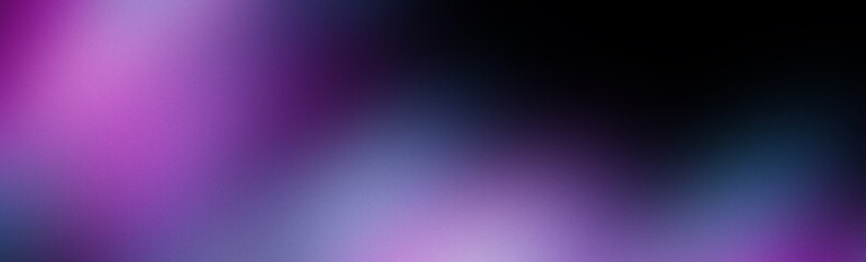 Fototapeta premium Dark blue purple glowing grainy gradient background black noise texture poster header banner design.Modern horizontal design for mobile app.