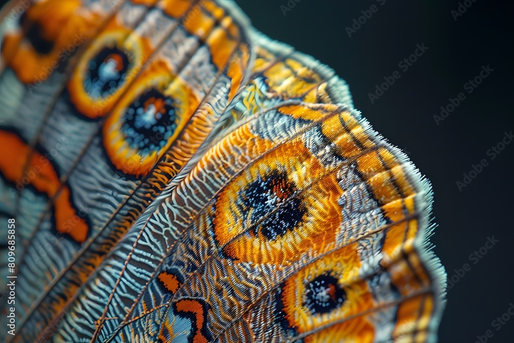 Poster a close up of a butterfly wing with a pattern on it