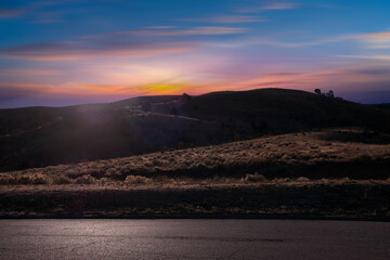 sunset over the mountains, California, USA