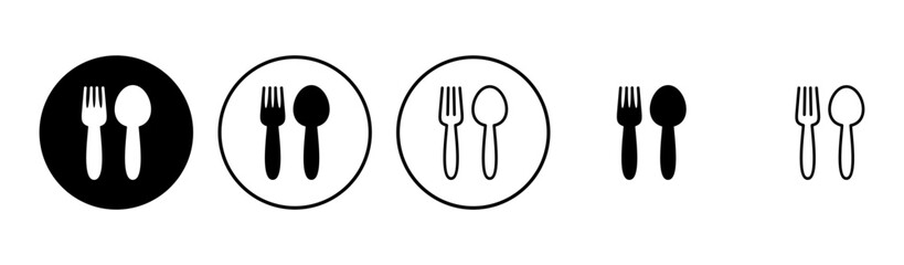 spoon and fork icon set. spoon, fork and knife icon vector. restaurant icon