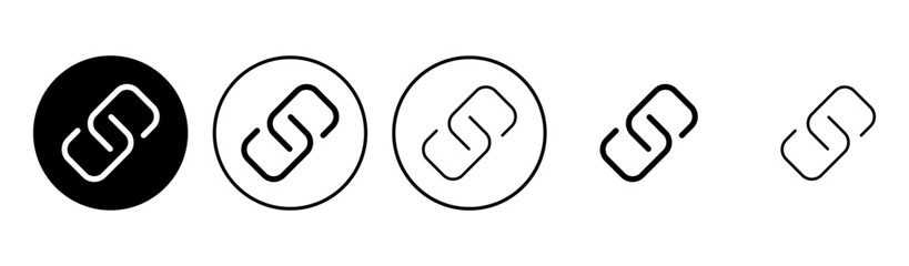 Link icon set. Hyperlink chain symbol.