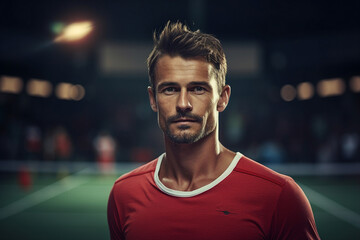 Generative AI image of professional successful man athlete