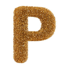 Golden Glitter 3d Font Uppercase . Gold Glitter Letter P