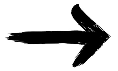 筆で書いた矢印　シンプル　ベクター　黒