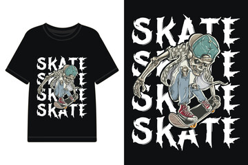 Skate t-shirt design, skateboard t-shirt design, skater urban streetwear, skate board streetwear design © TEE MASTER
