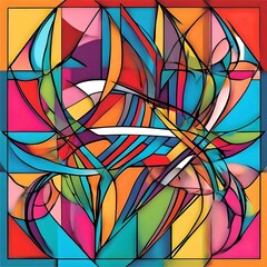 geometric dance: minimalist shapes and bright colors