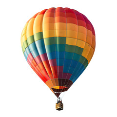 Obraz premium Colorful hot air balloon floating in a clear sky isolated on white background