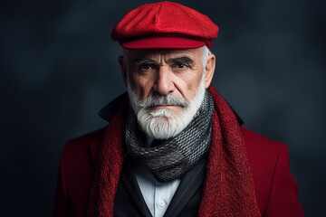 AI generated portrait of groomed handsome man dressed stylish suit