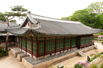 Exterior of the wooden buildings in the palace of Joseon Dynasty