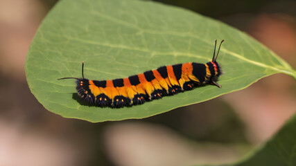 caterpillar on leaf - Powered by Adobe