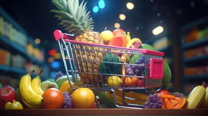 Food shopping supermarket background design