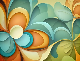 Background of abstract petal shapes in varying sizes