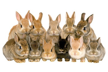 Cute Domestic Pets Isolated, White Background, Studio Portrait Animals