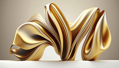 Golden abstract silk splash textile