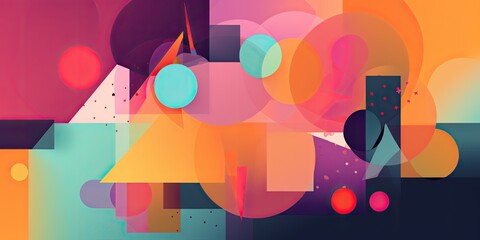 Abstract random colorful shapes. Color geometric background. Decorative design elements