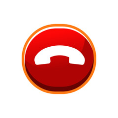 Red decline call icon . Decline phone call button.