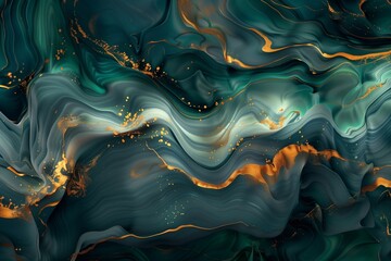 abstract waves of dark green