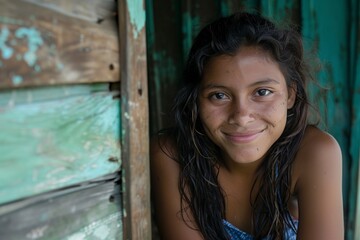 Young Girl Sitting in Doorway