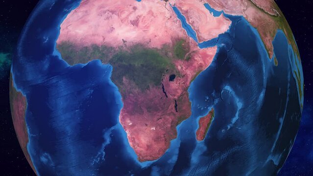 Seychelles: 4K Zoom on Earth with Country Flag Animation in 3D, Showcasing Anse Lazio Beach