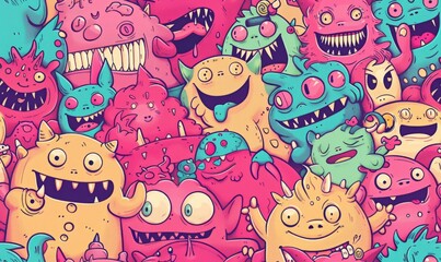 Colorful monsters: seamless