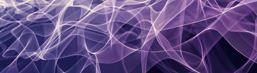 Intricate wireframe abstract pattern in violet tone, layered geometric structure creating a 3D effect
