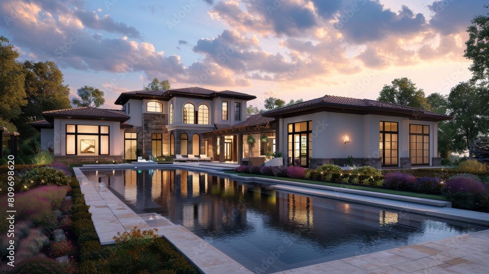 Poster elegant home design featuring open spaces ready for your personalized branding