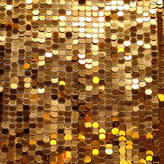 Beautiful shiny gold background with sequins