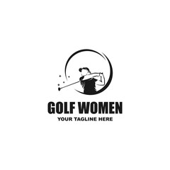 Women's golf sports logo design - vector illustration, women's golf sports emblem design. Suitable for your design need, logo, illustration, animation, etc.