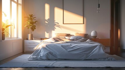 Modern bedroom featuring Scandinavian interior design.