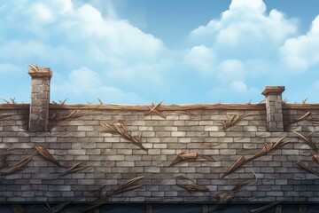Realistic Roof background mockup. Top texture. Generate Ai