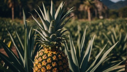 Fototapeta premium A pineapple standing tall
