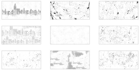 Collection of grunge wall. Distressed grunge texture background set vector. vector paint grunge texture set.