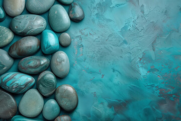 background of smooth turquoise stones