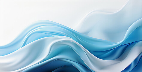 Obraz premium Flow of wavy blue wave, abstract background. Generative AI