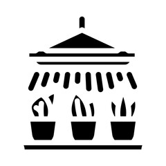 grow lights urban gardening glyph icon vector. grow lights urban gardening sign. isolated symbol illustration