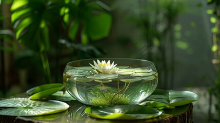 Tabletop Water Fountain with Floating Water Lilies