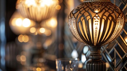 Art Deco Lamp Detail in Luxurious Interior