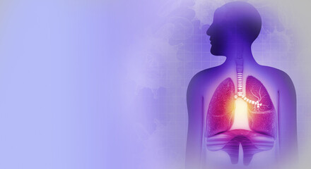 Chronic obstructive pulmonary disease, respiratory diseases, 3d illustration.